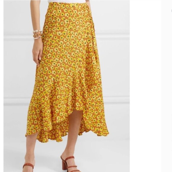 Faithfull the Brand Jasper midi skirt size 8 - Picture 5 of 12